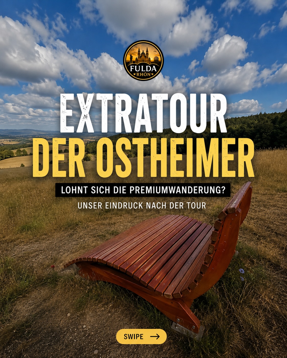 Aussichtspunkt mit Holzliege auf der Extratour Der Ostheimer