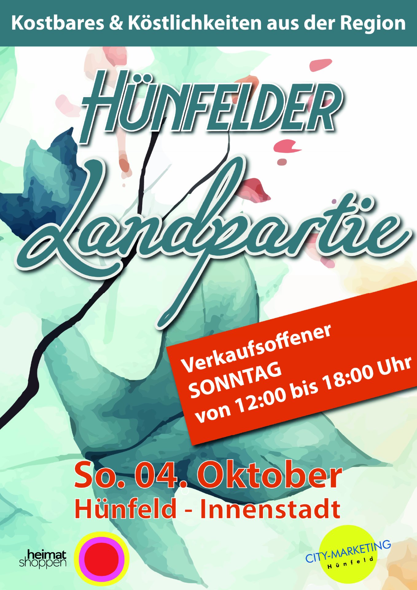 Plakat Hünfelder Landpartie mit verkaufsoffenem Sonntag am 4. Oktober