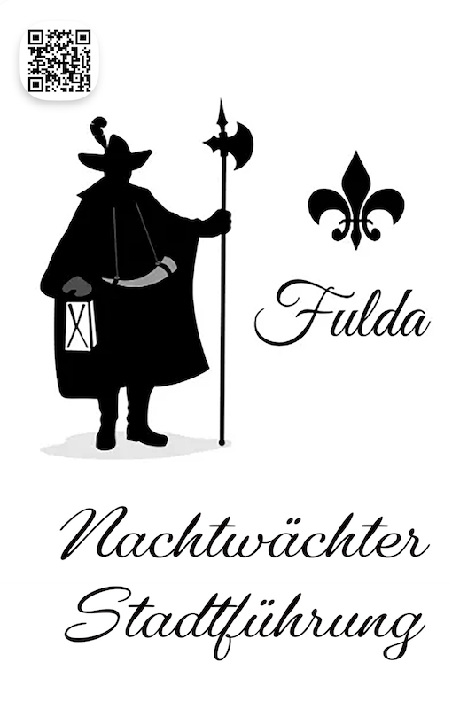 Fuldaer Nachtwächter mit Laterne und Hexenweib bei der Abendführung
