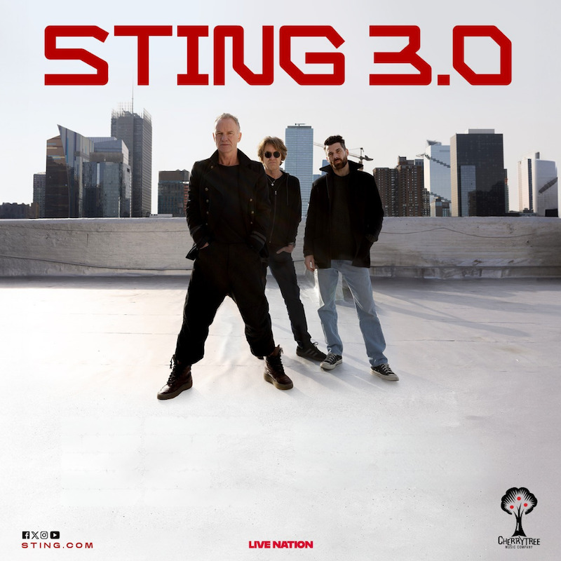 Sting mit Bass auf der Bühne – Pressebild zur 3.0 Tour 2027