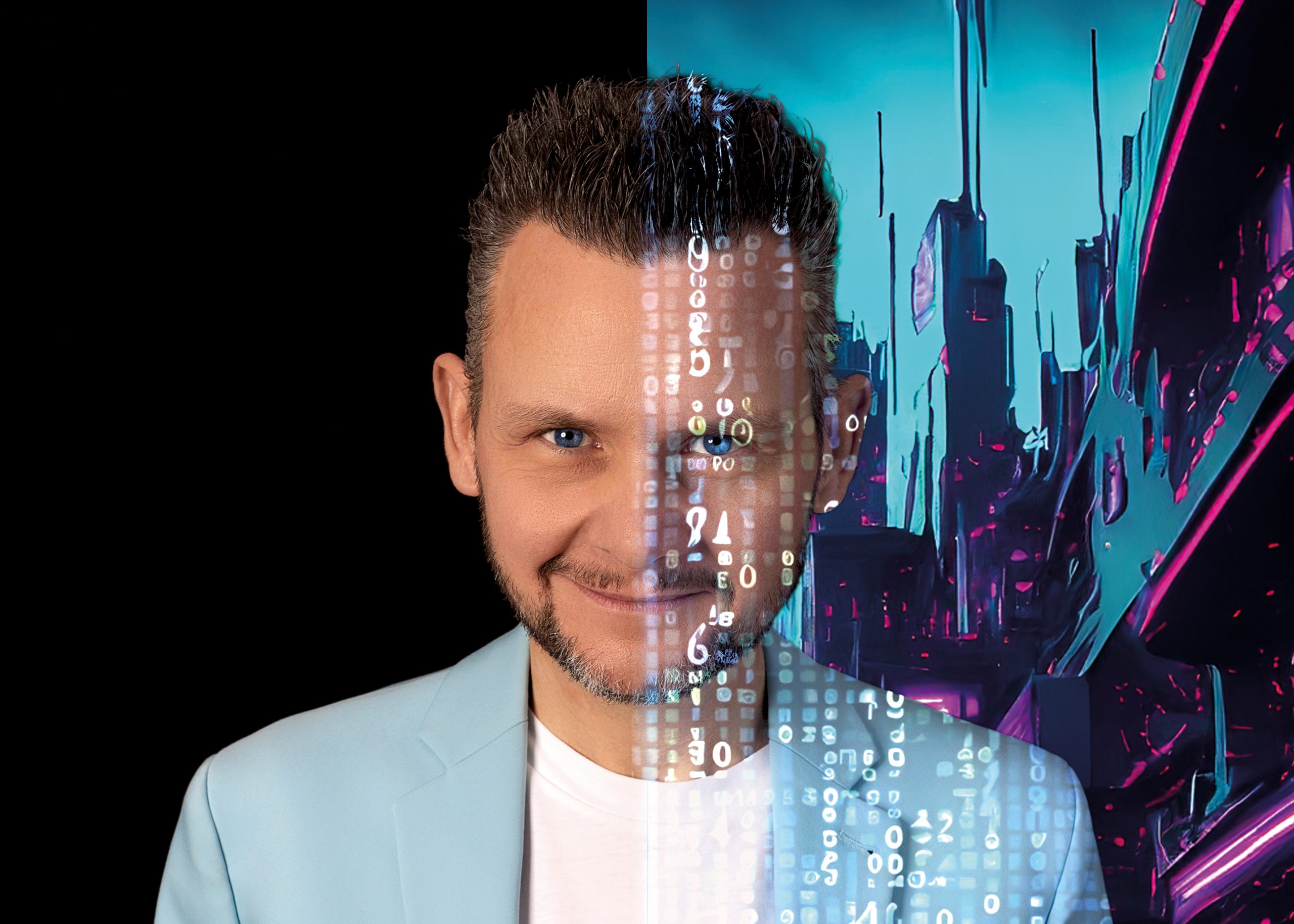 Pressefoto von Kabarettist Tobias Mann zum Programm Real/Fake